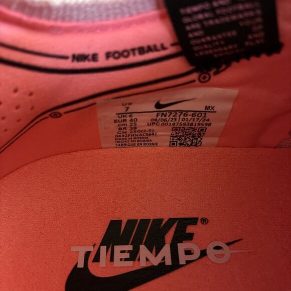 Nike Tiempo Legend 10 Elite FG Men Sz 7 Pink Foam Black FN7276-601 Soccer Cleat main image 6